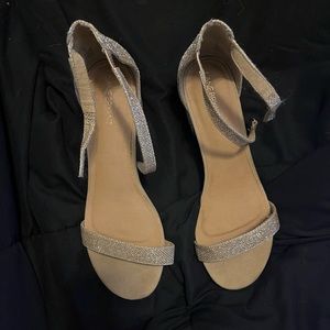 Gold rhinestone heels LIKE NEW sz 11W
